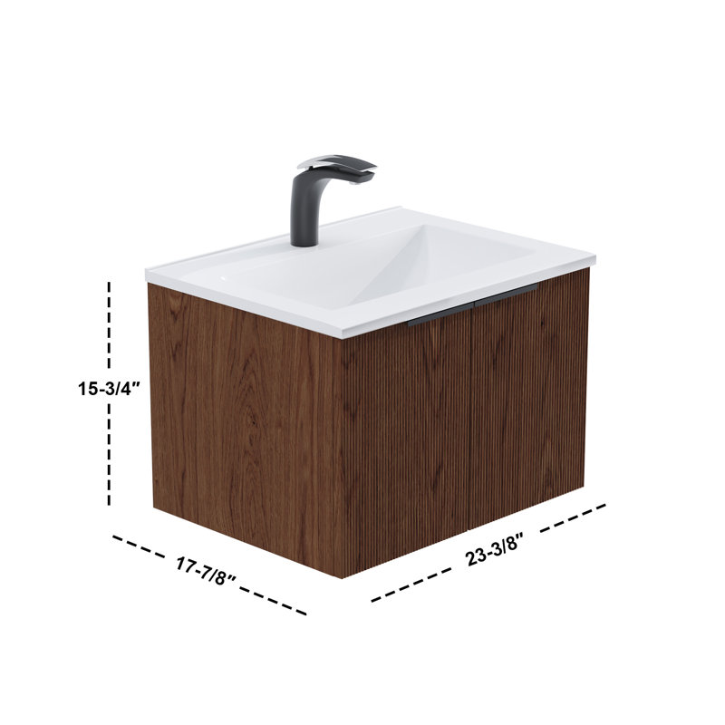 Lavabo de salle de bain rectangulaire encastré en céramique blanche avec trop-plein 24 po Dowell