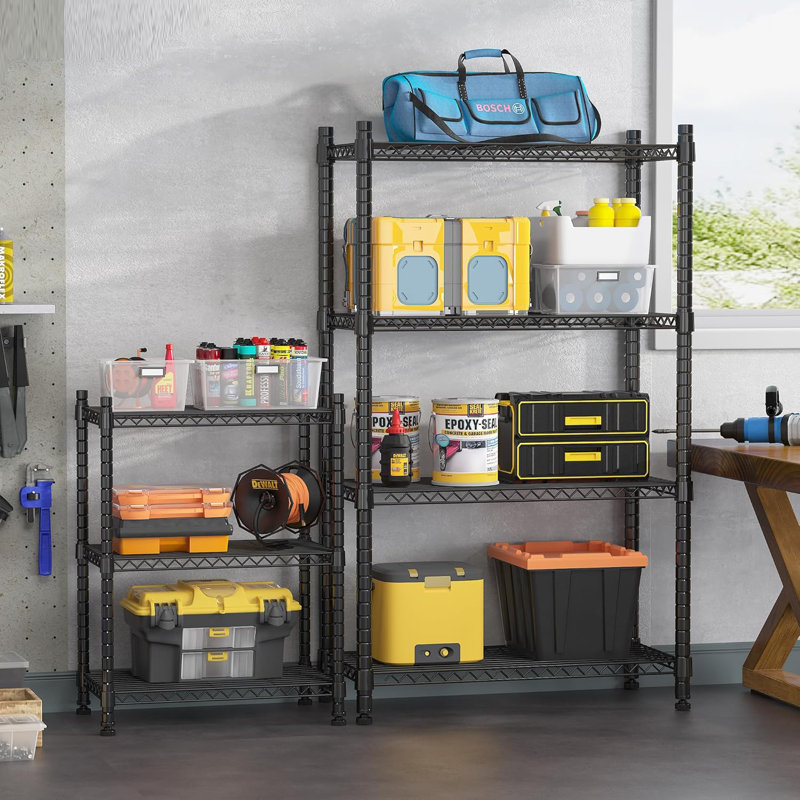 Étagère de rangement, étagères de rangement réglables en fil métallique résistantes pour cuisine, placard, garde-manger, garage, salle de bain, buanderie