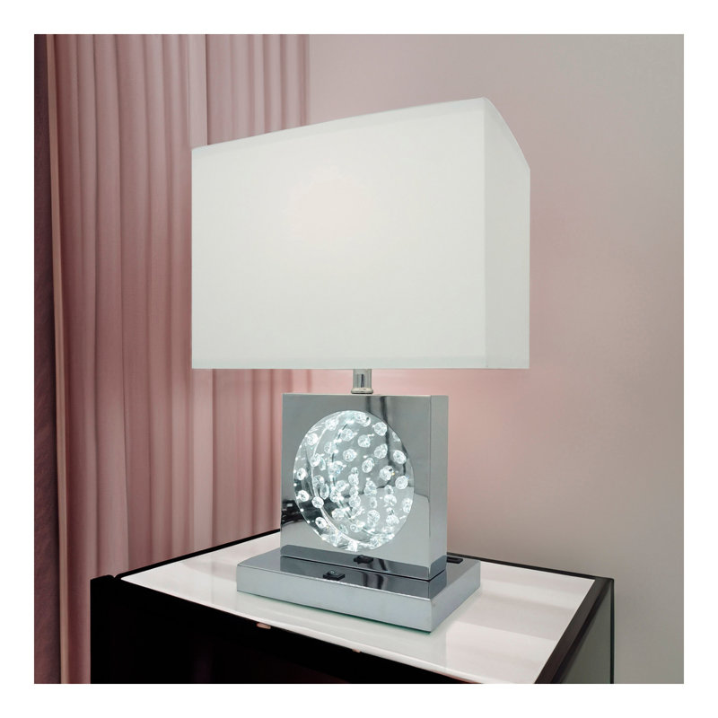 Abat-jour rectangulaire en cristal 1pc, Chrome