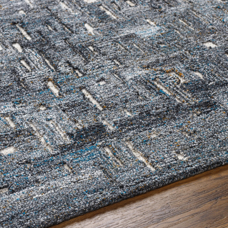 Hand Tufted Polyester Area Rug in Butter, Rectangle 10' x 14'