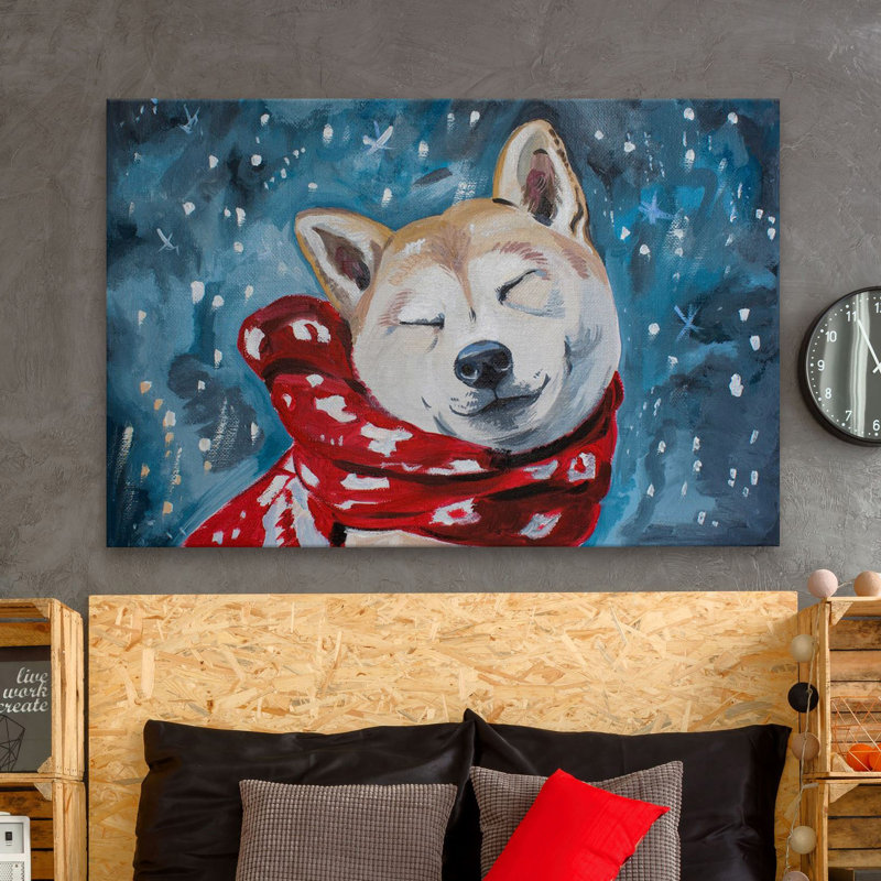 Snowy Midnight 1 Piece Wrapped Canvas Painting, 30 cm H x 46 cm W x 4 cm D