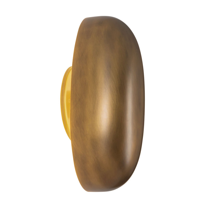 Perle 10-in Black dimmable LED Wall Sconce, Antique Brass