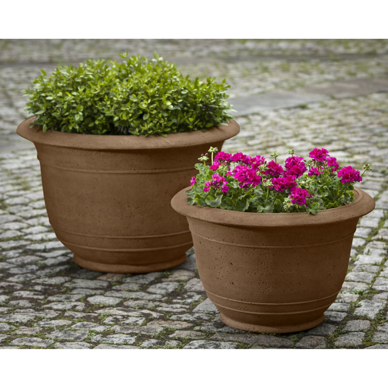 Padova Handmade Pot Planter, 18.25" H x 28.25" W x 28.25" D, Pietra Nuova