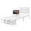 Lit plateforme en métal avec tablettes de rangement à deux niveaux, armoire de rangement en bois-1550760086-1550760084
