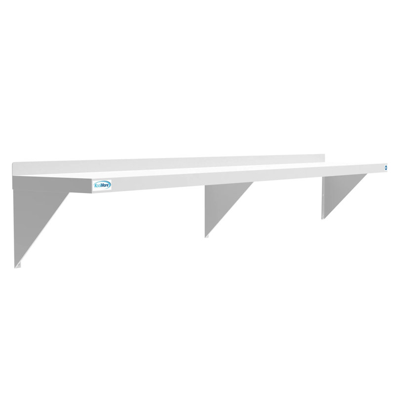 72" Stainless Steel Wall Mount Shelf with Brackets