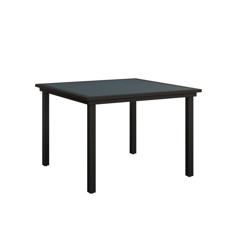 Vida Outdoor Square Dining Table, Slate, Matte Black