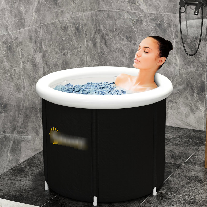 Baignoire de glace pour l'endurance des sportifs, portable 79 gallons avec housse et sac de transport, être noir, -
