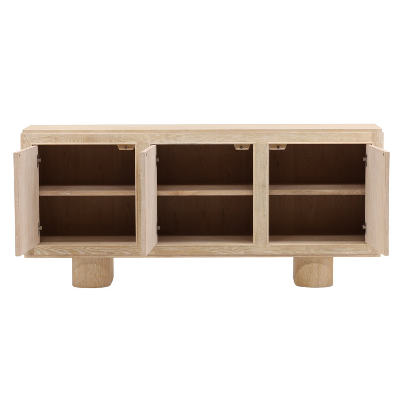Williams 72" Oak Wood Sideboard, Light Natural