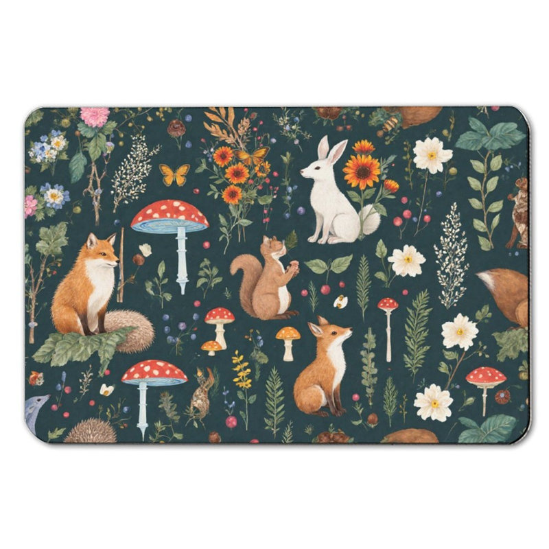 Forest Animal Pattern Bath Mat, 16 X 24 Inches