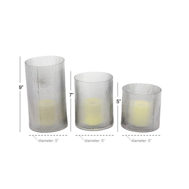 Ensemble de votive en verre 3 pièces