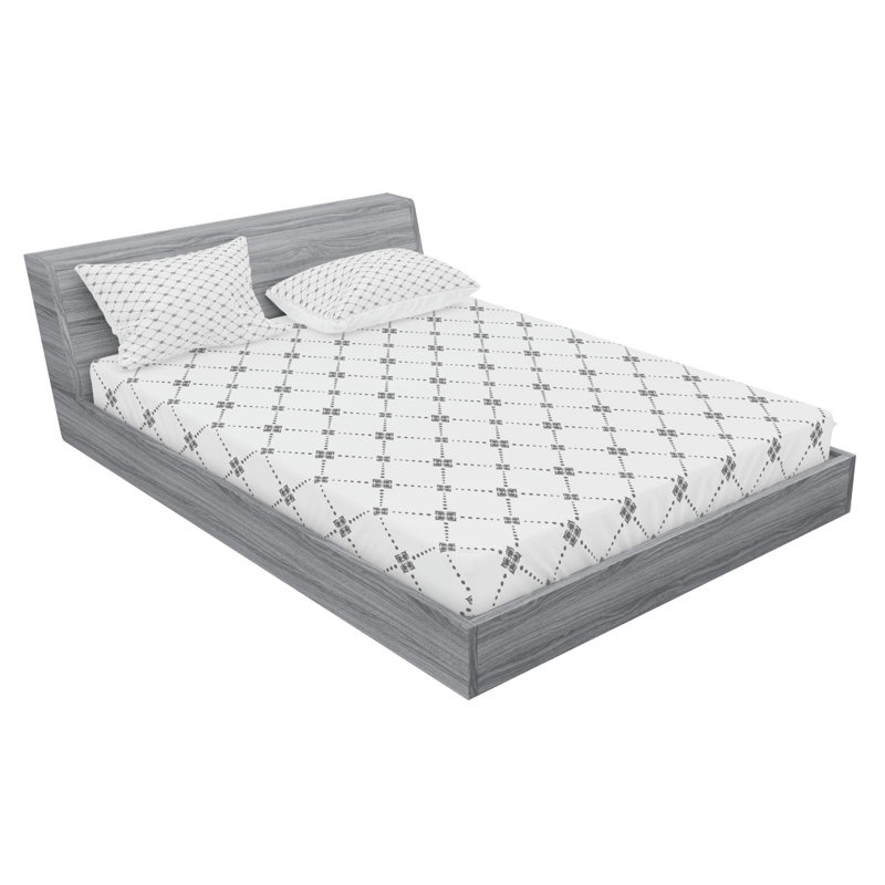 Microfiber Floral Sheet Set, Queen Sheet Set + Fitted Sheet + 2 Pillowcases, Gray/White Floral