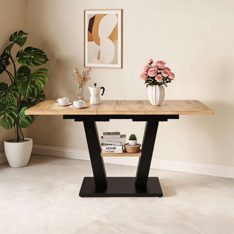 Extendable Metal Base Dining Table