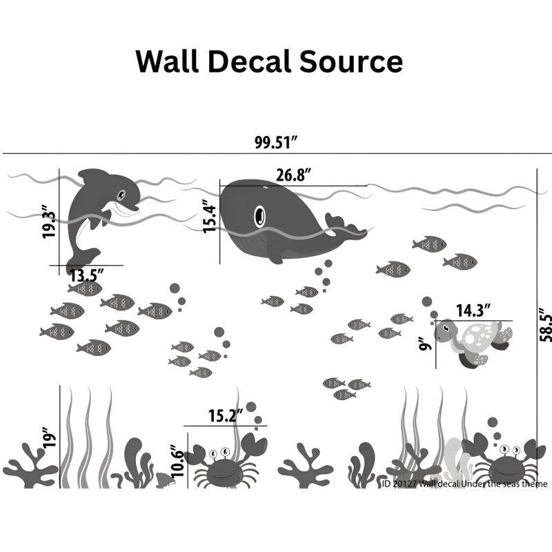 Non-Wall Damaging Wall Decal, Scheme C