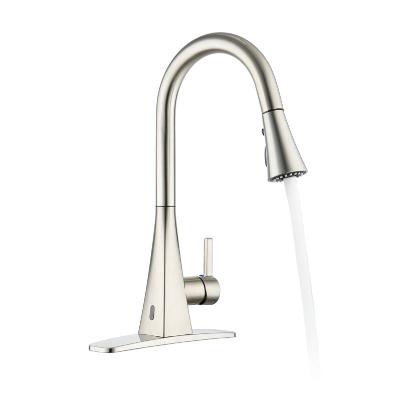Pull-Down Kitchen Faucet with Touchless Sensor, Brushed Nickel