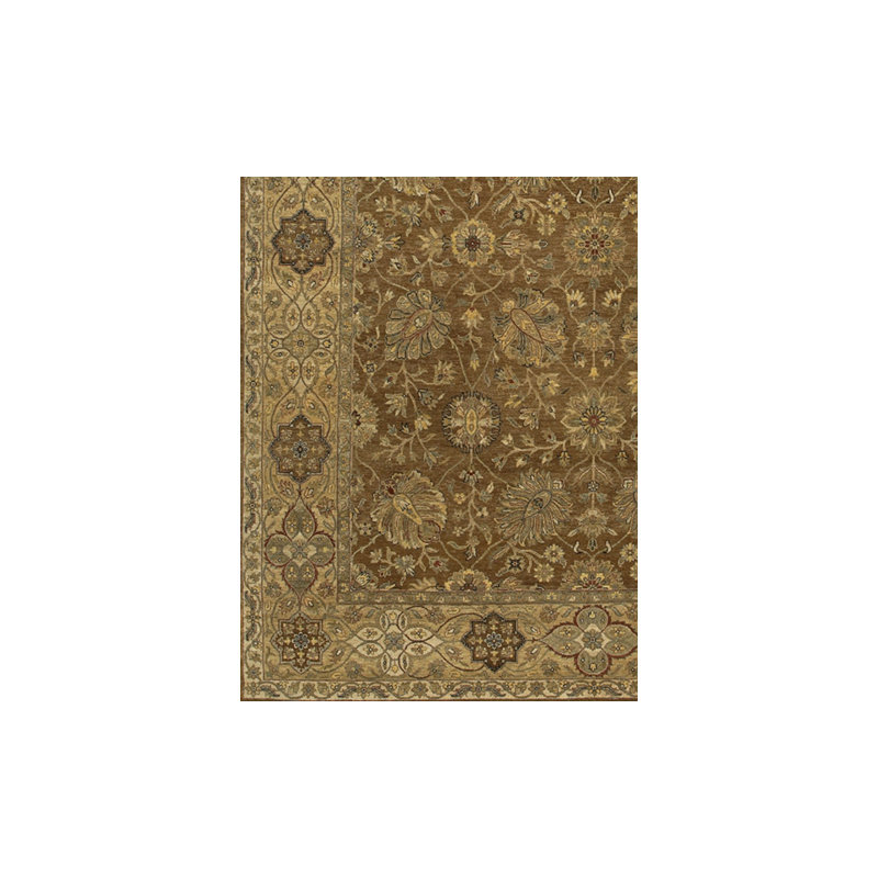 Tapis brun / vert clair Gvidas, Rectangulaire 8 pi x 10 pi