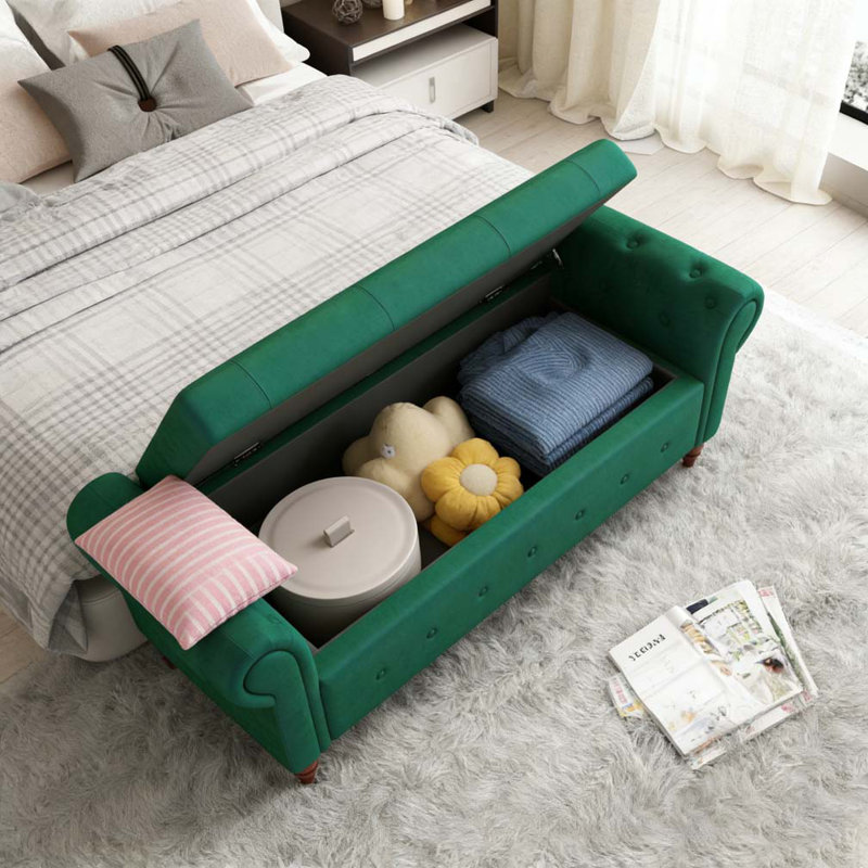 Banc de lit 63 po, Vert foncé