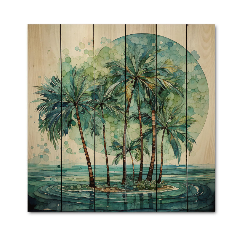 Murraysville Green Minimalims Palm Trees III, 25" H x 25" W x 0.78" D
