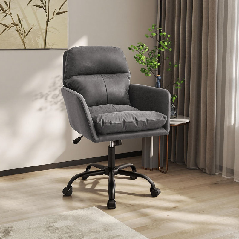 Chaise de bureau rembourrée Modern, Gris