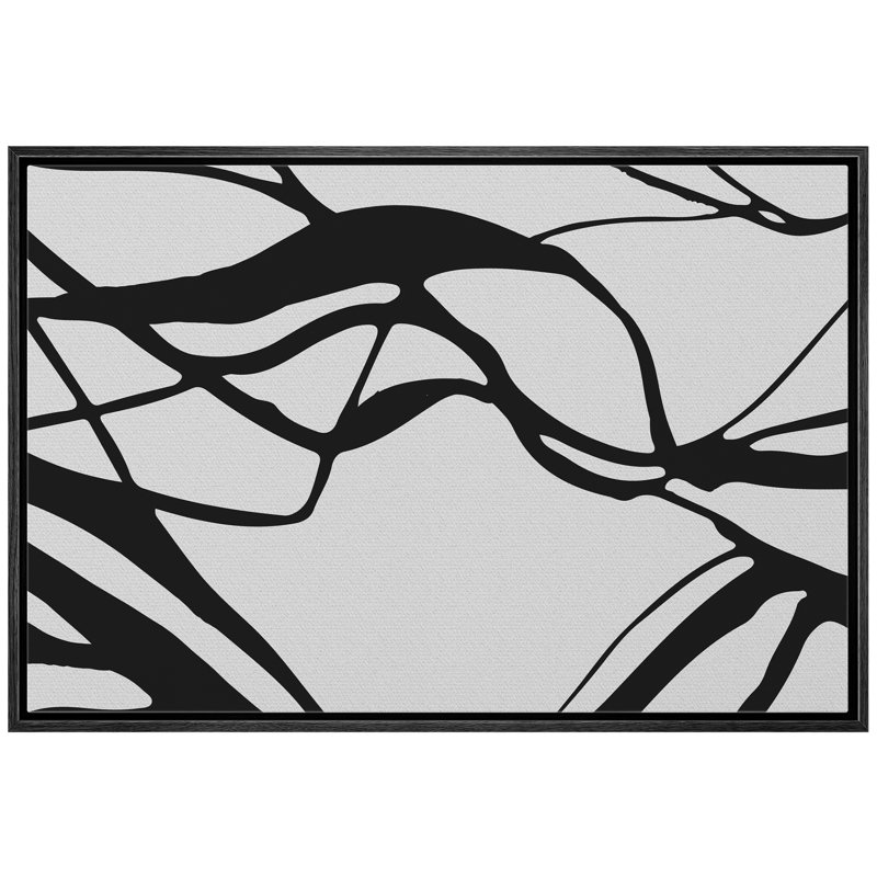 BAW " Bifurcated Mesh Lines ", 24" H x 36" W x 1.5" D, Black Framed