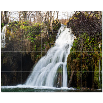 Murale en céramique satinée 12 "x 12" Waterfalls Photo