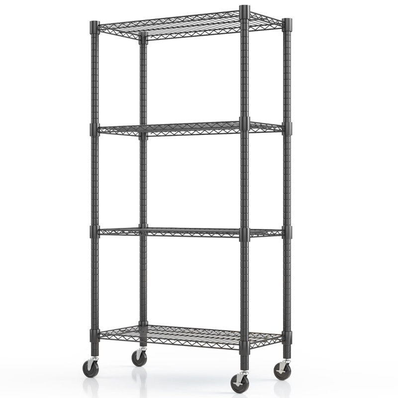 Yelena 76cm W Metal Shelving Unit with Wheels