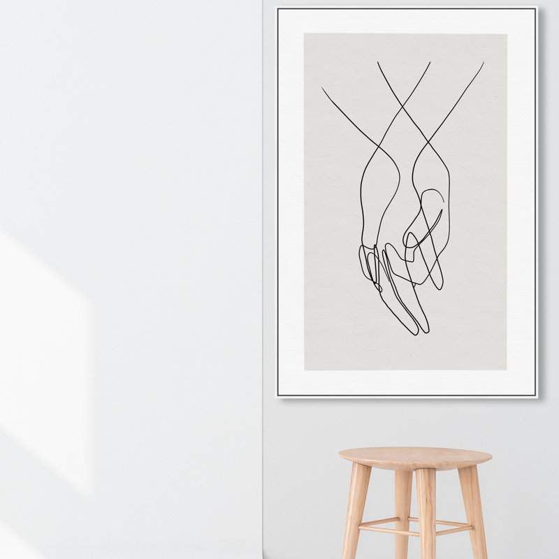 «Hands Shapes», impression sur toile, H 54 po x l 36 po, Toile encadrée, Blanc