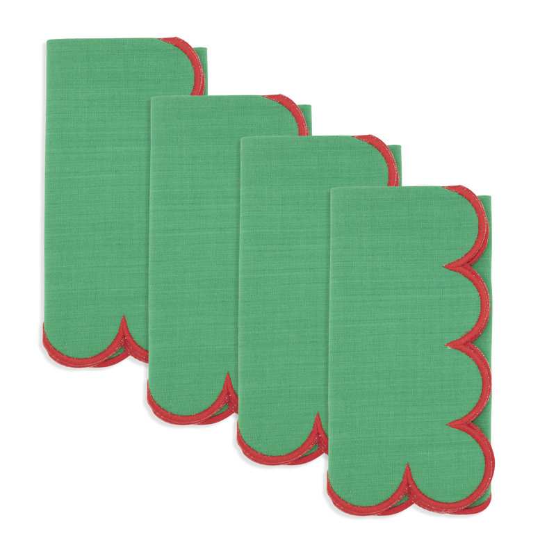 Sweet Edge Scalloped Napkin (Set of 4), Green
