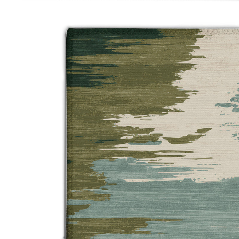 Tapis intérieur et extérieur gris Watercolor, Rectangulaire 2 pi x 3 pi