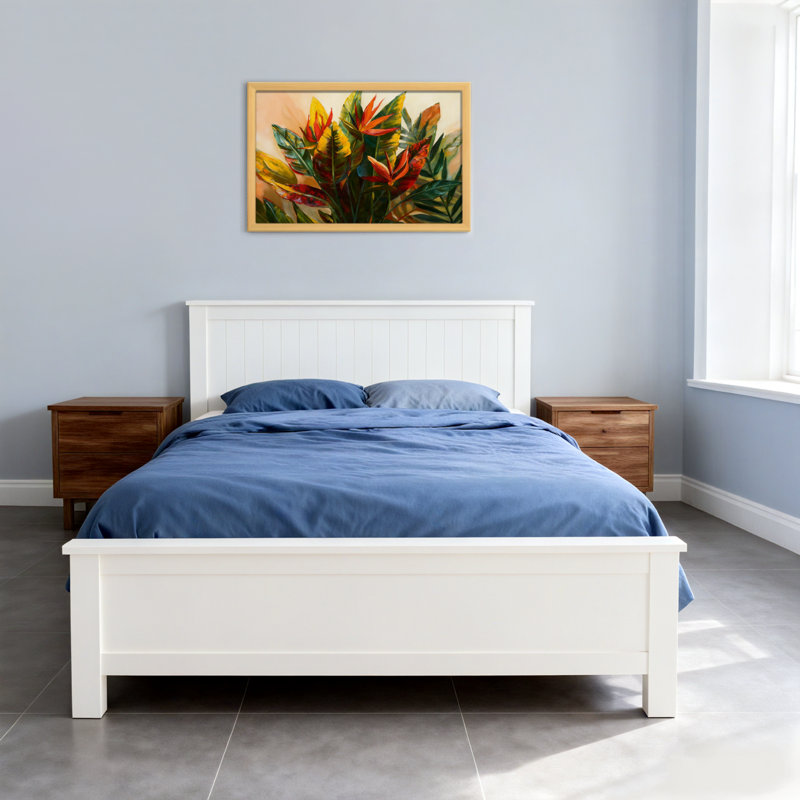 Plantes et fleurs, fleurs et feuilles tropicales, Toile tendue, Ne s’applique pas, H 24 po x l 36 po