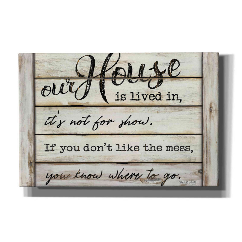 Gainesboro «Our House Is Lived In» par Cindy Jacobs, H 12 po x l 18 po x P 0,75 po