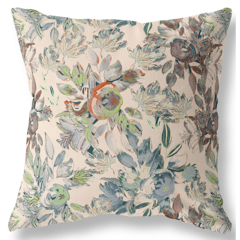 Housse et insert de coussin extérieur d'extérieur, 16 po x 16 po, Brun-vert