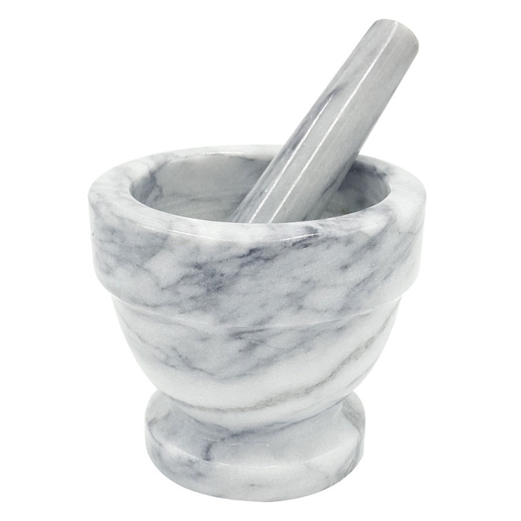 Solid Marble Mortar and Pestle Small Kit With FREE 4 Oz 