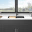 Matériau haut de gamme pour évier de cuisine encastrable en quartz noir de 19 po de largeur et profondeur de 28 pouces, avec surface non poreuse, réduisant l'accumulation de saleté, avec support à roulettes noir, quartz, évier, 28 po x 19 po