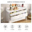 Commode 6 tiroirs avec rangement, commode large