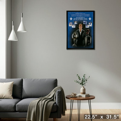 Auston Matthews, toile encadrée 20 x 29 2022, feuilles d'érable de Toronto encadrée