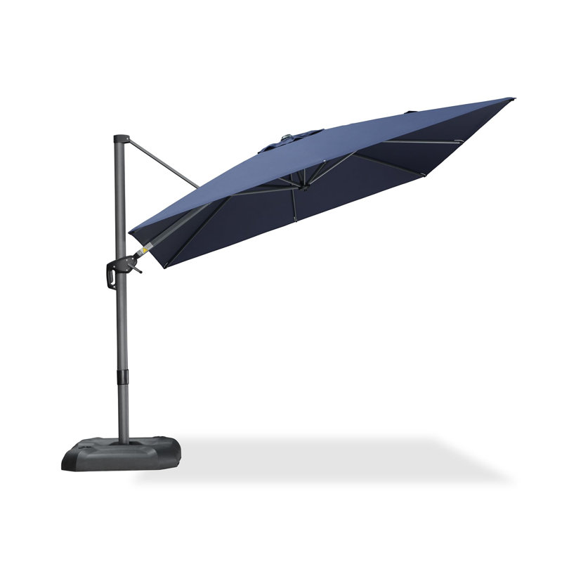 Parasol carré en porte-à-faux 9 pi bleu marine, sans base, Marine