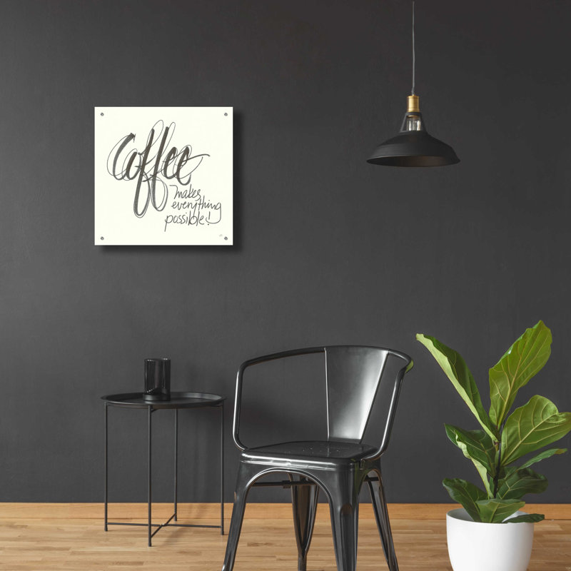 «Coffee Sayings IV» par Chris Paschke, H 24 po x l 24 po x P 0,2 po