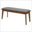 Banc de salle à manger rembourré en noyer gris et naturel, parfait pour un décor moderne et traditionnel avec des sièges confortables