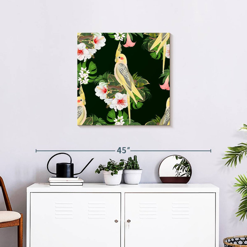 Crowle Tropical Cockatiels, 24" H x 24" W
