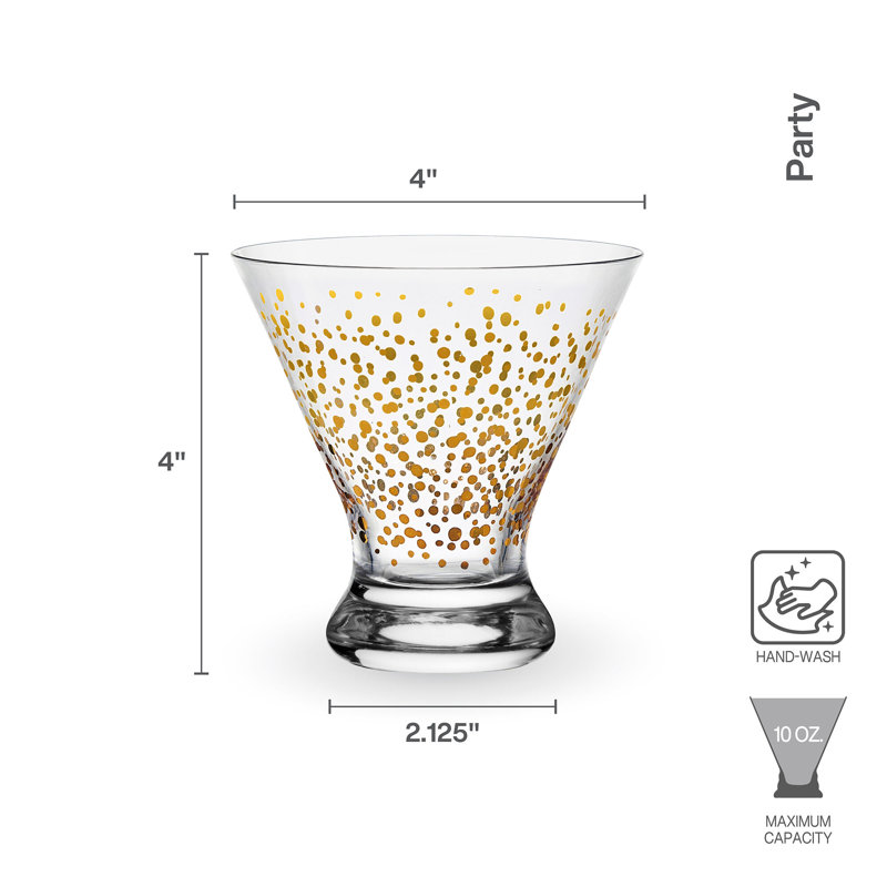 Party 10 oz. Stemless Martini Glasses