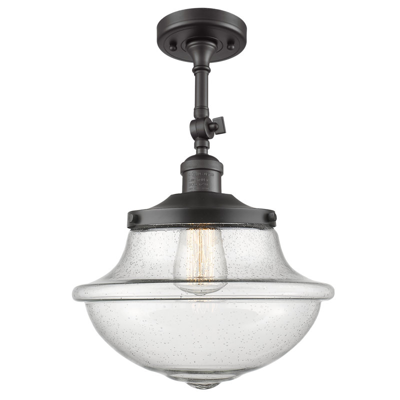 Plafonnier semi-encastré 1 lumière 12 po Baptiste, Ampoule non incluse, Grainé, Bronze huilé