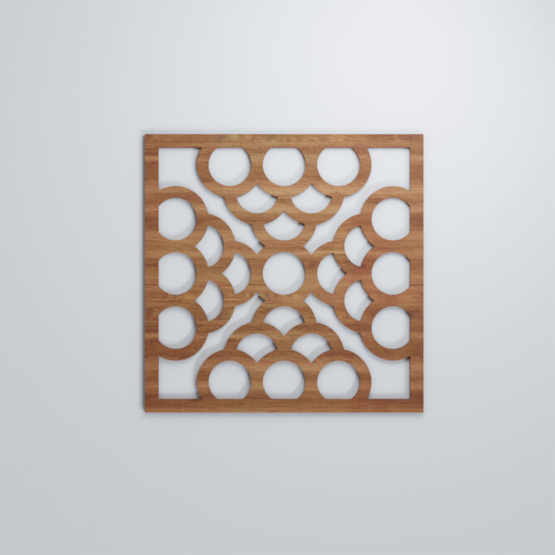 Panneaux muraux décoratifs en bois Harlingen, Noyer, H 7 3/8 po x l 7 3/8 po x P 3/8 po
