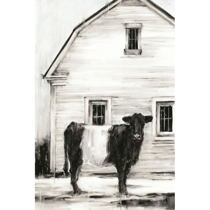 Belted Galloway I by Ethan Harper - Painting, 30cm H x 20cm W, Black Floater Framed
