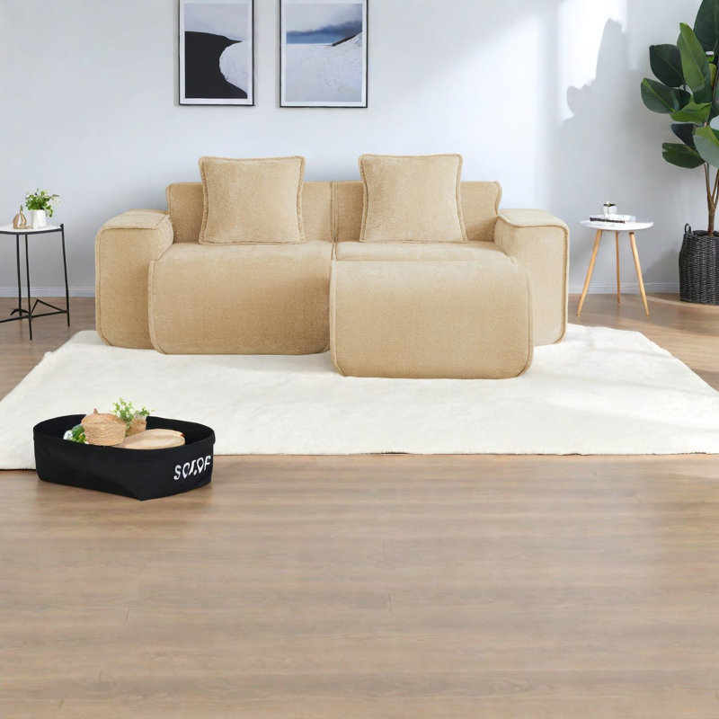 Canapé modulaire en velours de qualité supérieure 2 places, conception modulaire pour les réunions de famille