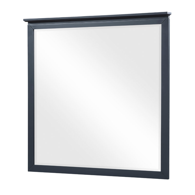 Miroir de commode Sely, structure au fini bleu marine, 38 x 38, Marine