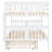 Full over Full Bunk Bed with Twin Size Trundle and Ladder-White