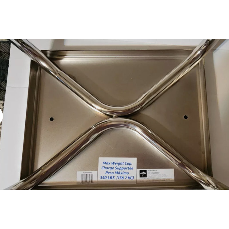 Chrome Footstool With Rubber Mat