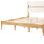 Structure de lit très grand avec tête de lit rembourrée en molleton doux, fabrication en bois massif, pieds fuselés de 2,56 po d'épaisseur, tête de lit haute pour le rangement, lattes de soutien, support central rembourré, grand rangement-1324314610