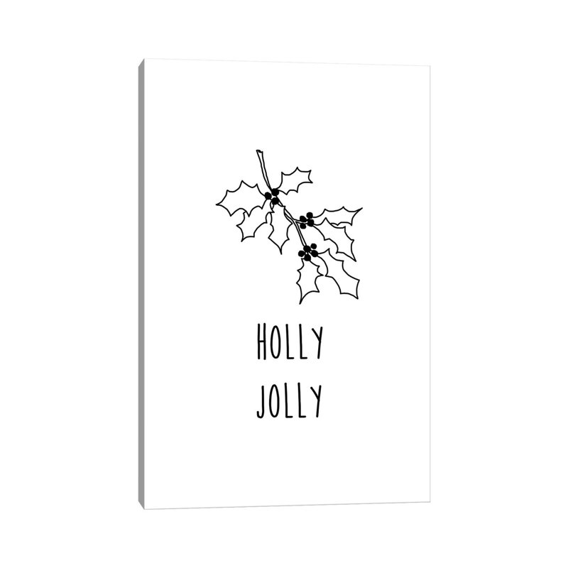 Holly Jolly B&W by Orara Studio - Wrapped Canvas Gallery-Wrapped Canvas Giclée, 152.5 cm H x 101.5 cm W