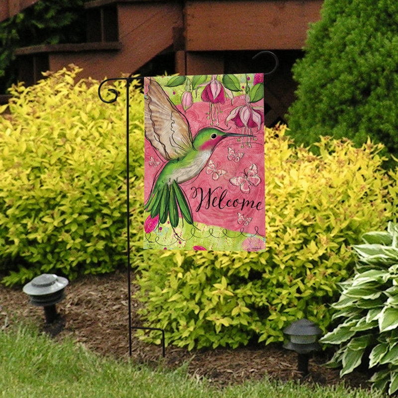 Drapeau de jardin «Blissful Hummingbird»